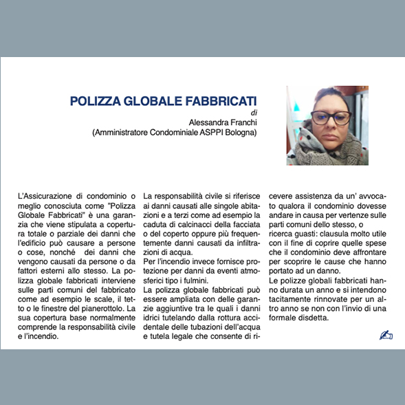 POLIZZA GLOBALE FABBRICATI (Alessandra Franchi Amministratore Condominiale ASPPI Bologna)